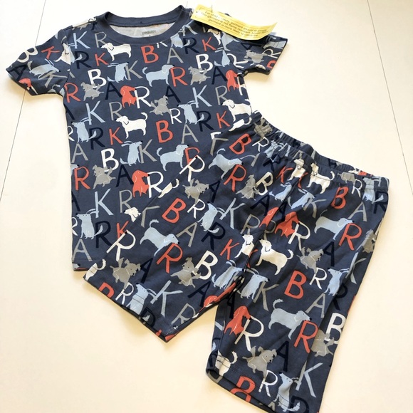 Gymboree Boys 2 Piece Short Pajama Set Dog Bark Print Size 8 - Picture 2 of 8